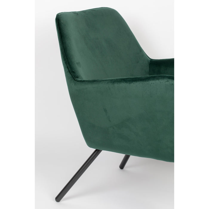 Fauteuil Bon Velvet Plyhout,Polyester Groen 76x80 cm-Fauteuils-Creating Home
