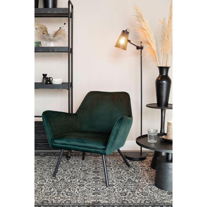 Fauteuil Bon Velvet Plyhout,Polyester Groen 76x80 cm