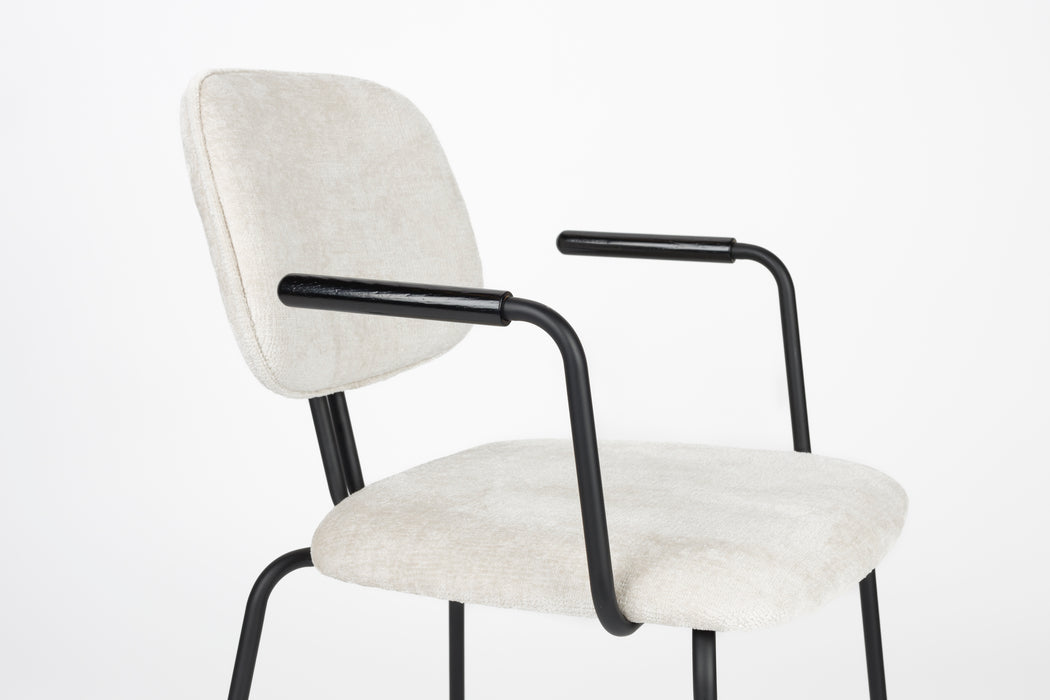 Fauteuil Bouton Off-white Polyester Wit 59x52 cm-Fauteuils-Creating Home