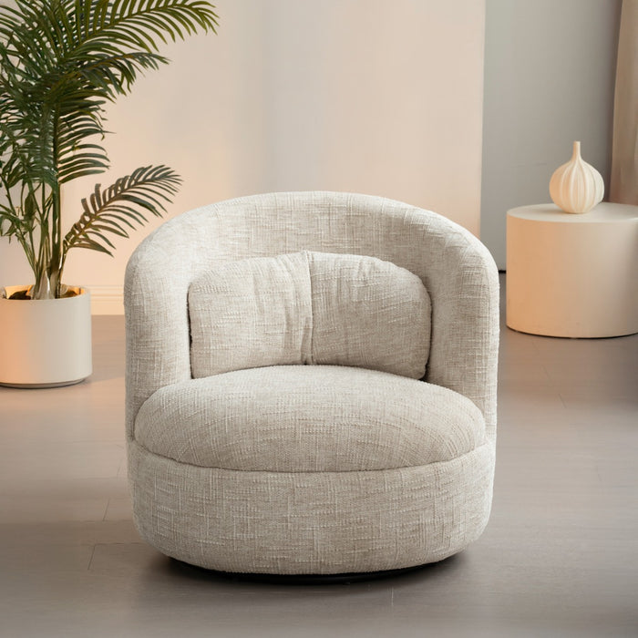 Fauteuil Britt Beige Draaibaar 84 cm-Fauteuils-Livingfurn