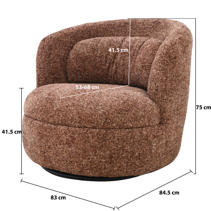 Fauteuil Britt Rood Draaibaar 84 cm-Fauteuils-Livingfurn