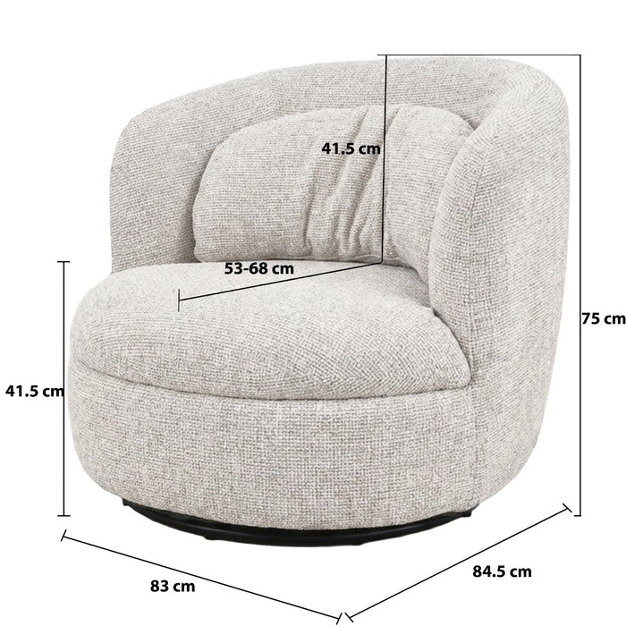 Fauteuil Britt Stof Beige-Fauteuils-Livingfurn