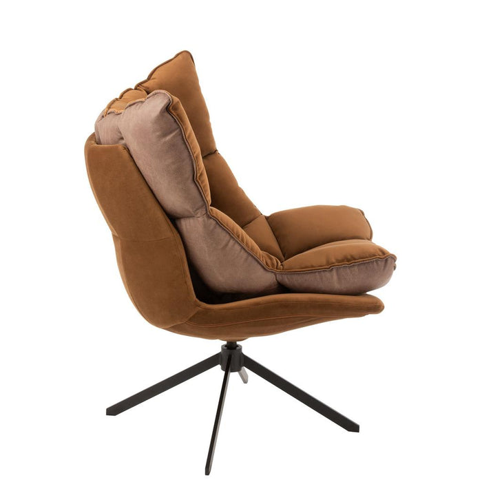 Fauteuil Bruin Metaal 73 cm 73x78x92 cm-Kussens-J-Line