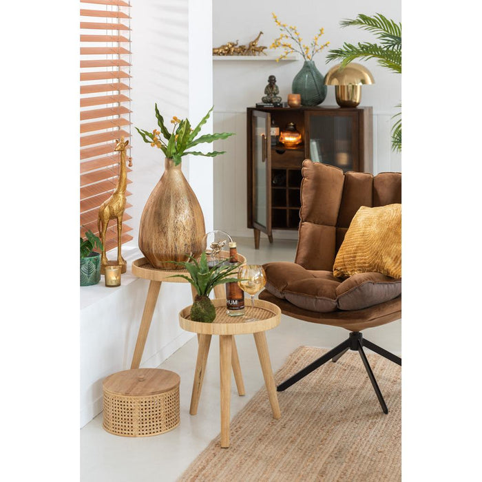 Fauteuil Bruin Metaal 73 cm 73x78x92 cm-Kussens-J-Line