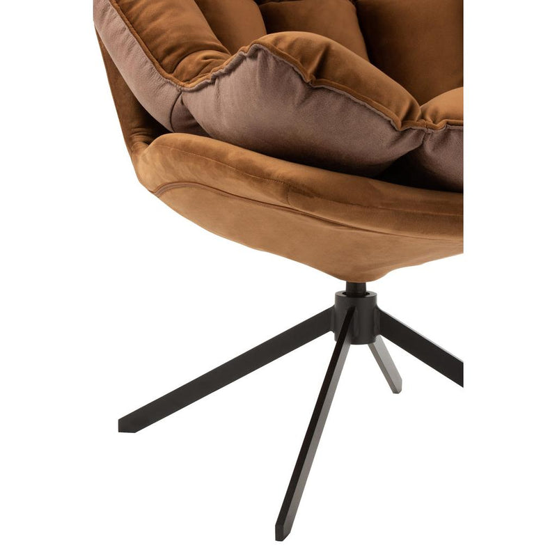 Fauteuil Bruin Metaal 73 cm 73x78x92 cm-Kussens-J-Line