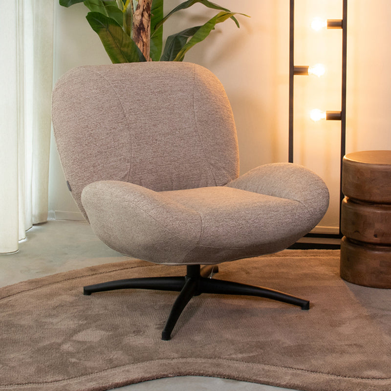 Fauteuil Clayton Taupe Geweven - 82x89x91 cm-Fauteuils-LABEL51