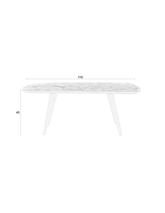 Fauteuil Consoletafel Webster Metaal, Teak Bruin 118x37 cm-Fauteuils-Creating Home