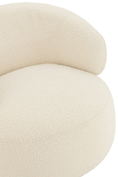 Sessel Creme Pappelholz Rund 85 cm