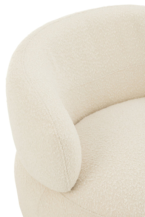 Sessel Creme Pappelholz Rund 85 cm