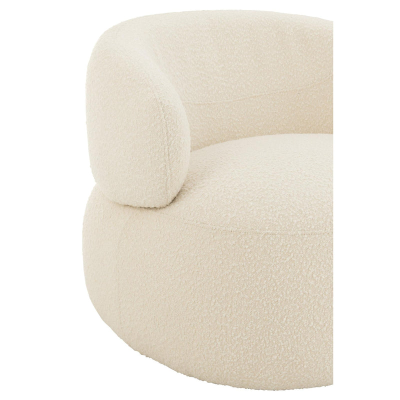 Fauteuil Crème Populierenhout Rond 85 cm 85x82x72.5 cm-Fauteuils-J-Line