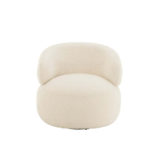 Fauteuil Crème Populierenhout Rond 85 cm-Fauteuils-J-Line