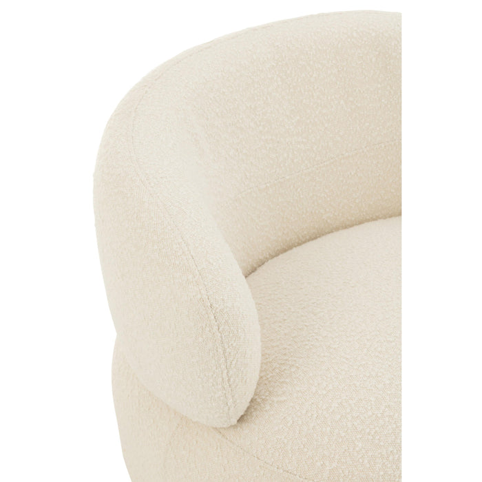 Fauteuil Crème Populierenhout Rond 85 cm-Fauteuils-J-Line
