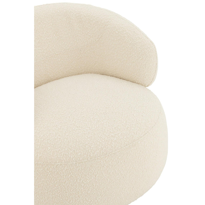 Fauteuil Crème Populierenhout Rond 85 cm-Fauteuils-J-Line