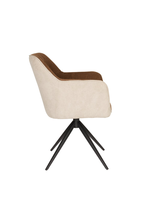 Fauteuil Daley Beige/bruin Polyester Bruin 63x62.5 cm-Fauteuils-Creating Home