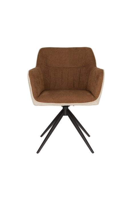 Fauteuil Daley Beige/bruin Polyester Bruin 63x62.5 cm-Fauteuils-Creating Home