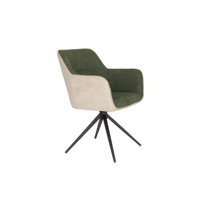 Fauteuil Daley Beige/green Polyester Groen 63x62.5 cm-Fauteuils-Creating Home