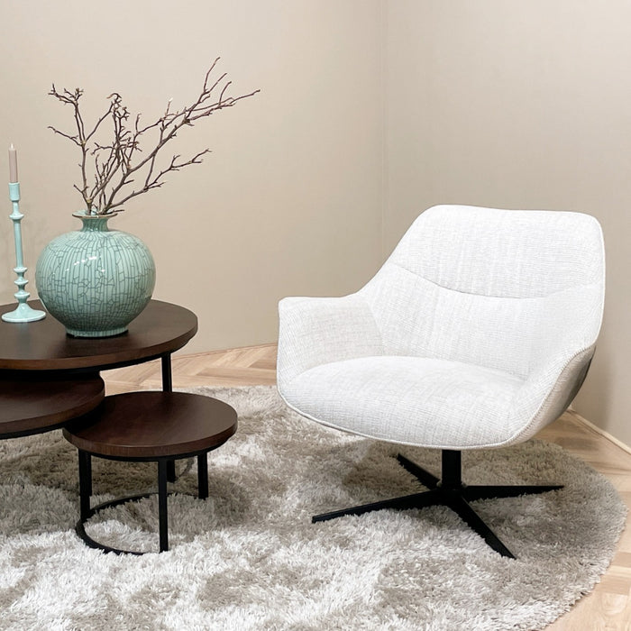 Fauteuil Daphne Greige Draaibaar 84 cm 84x78x77 cm-Fauteuils-Livingfurn