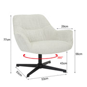 Fauteuil Daphne Greige Draaibaar 84 cm 84x78x77 cm-Fauteuils-Livingfurn