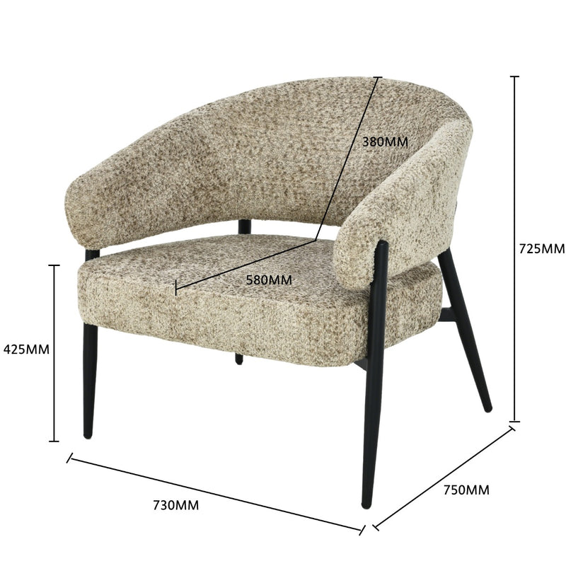 Fauteuil Dilan Bruin 73 cm 73x72.5x75 cm-Fauteuils-Livingfurn