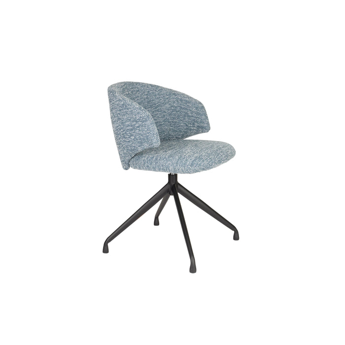 Fauteuil Draaibare Eetkamerstoel Balado Polyester Blauw 57x54.5-Fauteuils-Creating Home