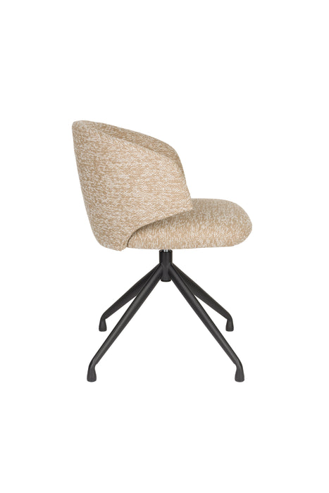 Fauteuil Draaibare Eetkamerstoel Balado Polyester Bruin 57x54.5-Fauteuils-Creating Home