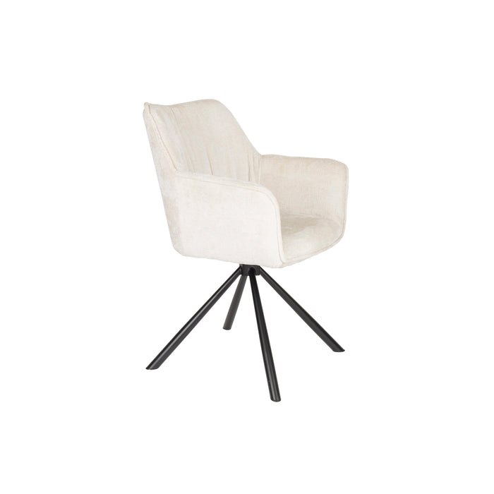 Fauteuil Draaibare Eetkamerstoel Kodak Polyester Beige 62x66 cm-Fauteuils-Creating Home