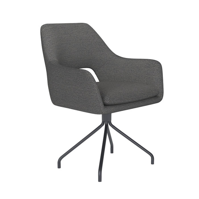 Fauteuil Draaibare Eetkamerstoel Mos Grijs Polyester Grijs 59x59-Fauteuils-Creating Home