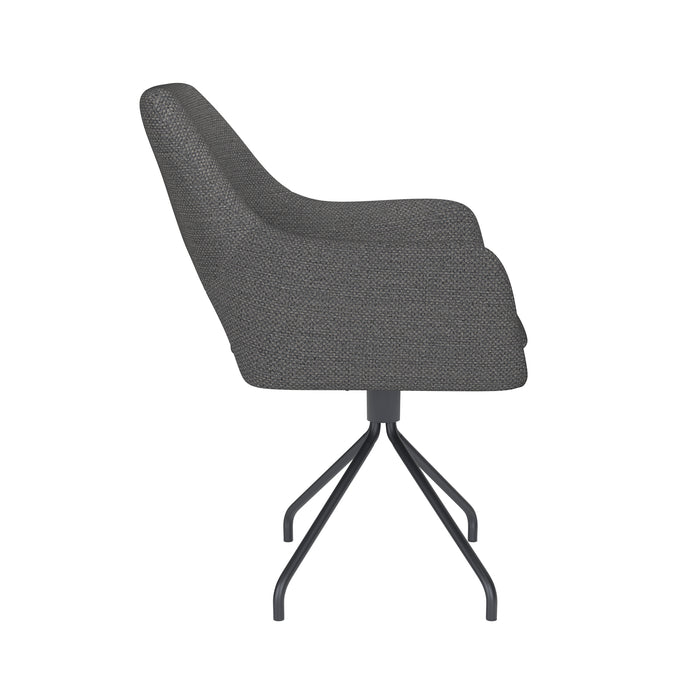 Fauteuil Draaibare Eetkamerstoel Mos Grijs Polyester Grijs 59x59-Fauteuils-Creating Home