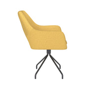 Draaibare Eetkamerstoel Mos Ochre Polyester Geel 59x59-Eetkamerstoelen-Creating Home