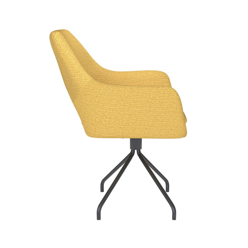 Draaibare Eetkamerstoel Mos Ochre Polyester Geel 59x59-Eetkamerstoelen-Creating Home