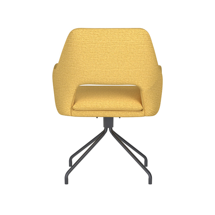 Fauteuil Draaibare Eetkamerstoel Mos Ochre Polyester Geel 59x59-Fauteuils-Creating Home