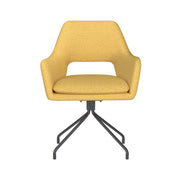 Draaibare Eetkamerstoel Mos Ochre Polyester Geel 59x59-Eetkamerstoelen-Creating Home