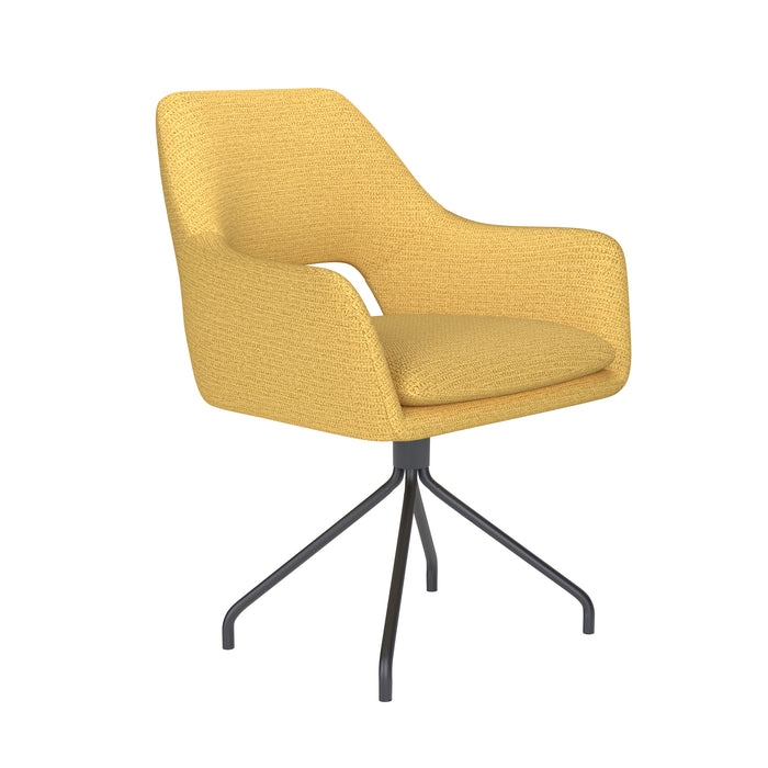 Fauteuil Draaibare Eetkamerstoel Mos Ochre Polyester Geel 59x59-Fauteuils-Creating Home