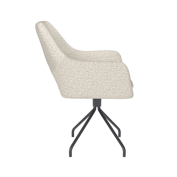 Fauteuil Draaibare Eetkamerstoel Mos Off-white Polyester Beige-Fauteuils-Creating Home