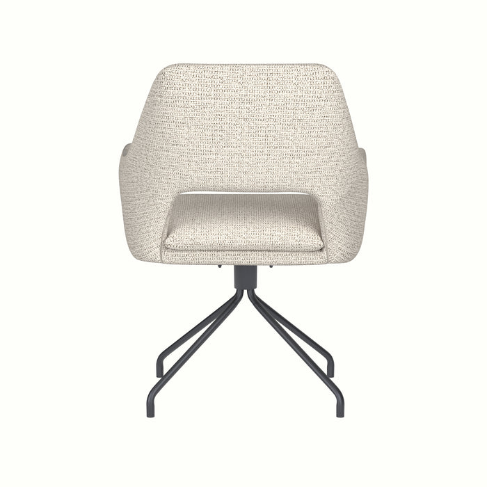 Fauteuil Draaibare Eetkamerstoel Mos Off-white Polyester Beige-Fauteuils-Creating Home
