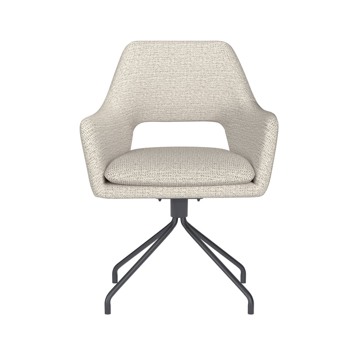 Fauteuil Draaibare Eetkamerstoel Mos Off-white Polyester Beige-Fauteuils-Creating Home