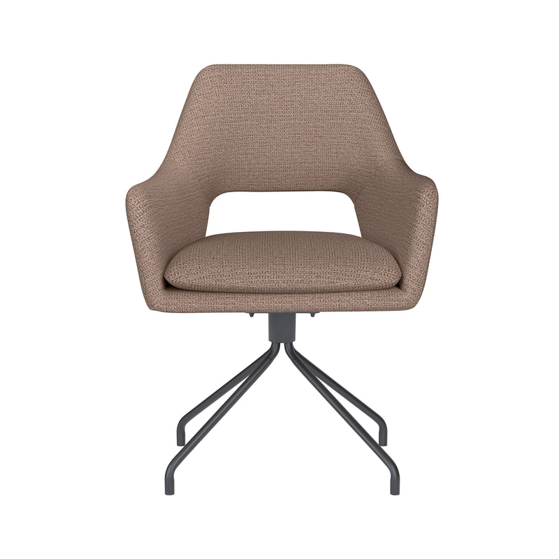 Draaibare Eetkamerstoel Mos Taupe Polyester Taupe 59x59-Eetkamerstoelen-Creating Home