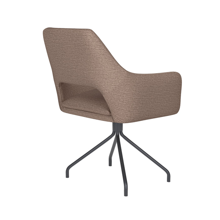 Fauteuil Draaibare Eetkamerstoel Mos Taupe Polyester Taupe 59x59-Fauteuils-Creating Home