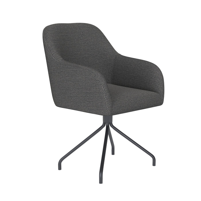 Fauteuil Draaibare Eetkamerstoel Otis Grijs Polyester Grijs 62x59-Fauteuils-Creating Home