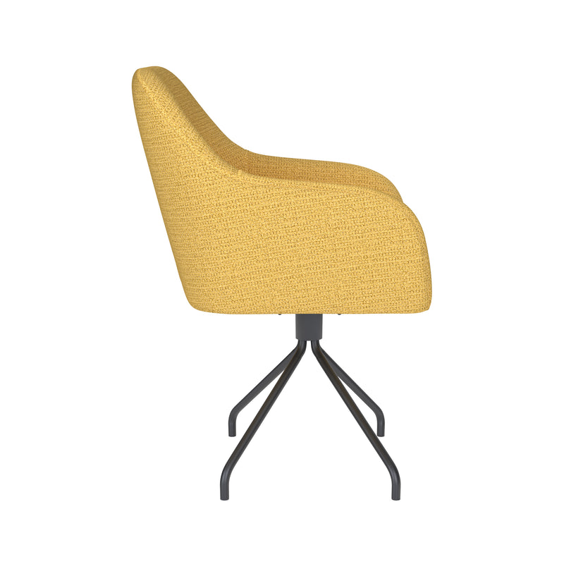 Draaibare Eetkamerstoel Otis Ochre Polyester Geel 62x59-Eetkamerstoelen-Creating Home