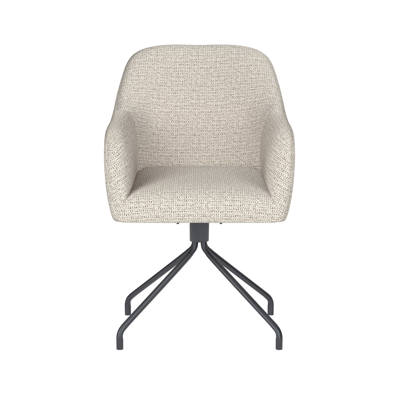 Draaibare Eetkamerstoel Otis Off-white Polyester Beige-Eetkamerstoelen-Creating Home