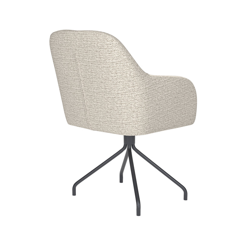 Draaibare Eetkamerstoel Otis Off-white Polyester Beige-Eetkamerstoelen-Creating Home