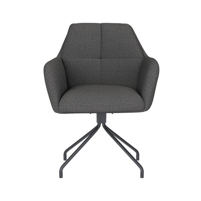 Draaibare Eetkamerstoel Pete Grijs Polyester Grijs 62x63-Eetkamerstoelen-Creating Home