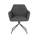 Fauteuil Draaibare Eetkamerstoel Pete Grijs Polyester Grijs 62x63-Fauteuils-Creating Home