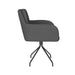 Fauteuil Draaibare Eetkamerstoel Pete Grijs Polyester Grijs 62x63-Fauteuils-Creating Home