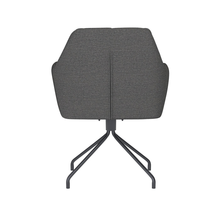 Fauteuil Draaibare Eetkamerstoel Pete Grijs Polyester Grijs 62x63-Fauteuils-Creating Home