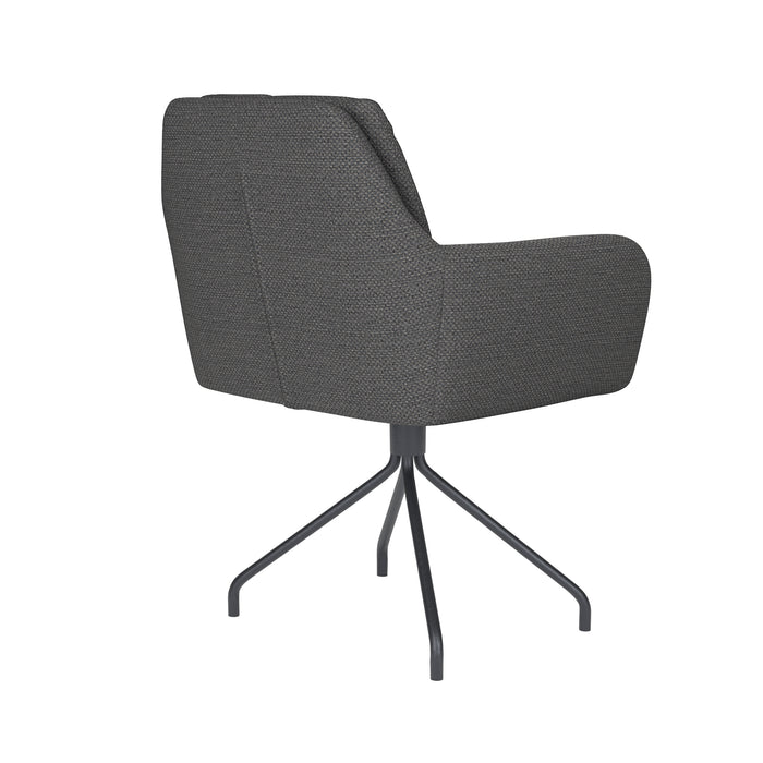 Fauteuil Draaibare Eetkamerstoel Pete Grijs Polyester Grijs 62x63-Fauteuils-Creating Home