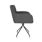 Draaibare Eetkamerstoel Pete Grijs Polyester Grijs 62x63-Eetkamerstoelen-Creating Home