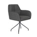 Fauteuil Draaibare Eetkamerstoel Pete Grijs Polyester Grijs 62x63-Fauteuils-Creating Home