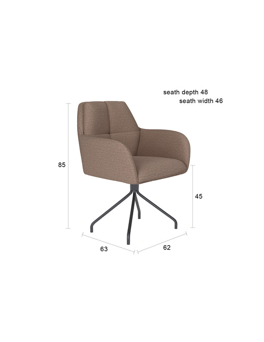 Fauteuil Draaibare Eetkamerstoel Pete Groen Polyester Groen-Fauteuils-Creating Home